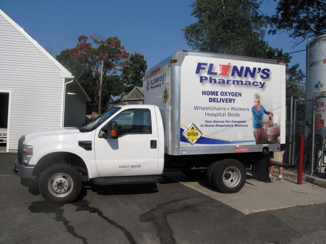 Flynns Pharmacy delivery truck.
